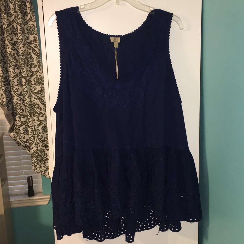 Juniors Plus Navy Blue Top